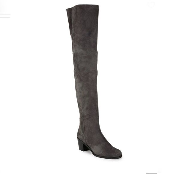 Stuart Weitzman Hitest Over-The-Knee Leather Boots - Picture 1 of 8